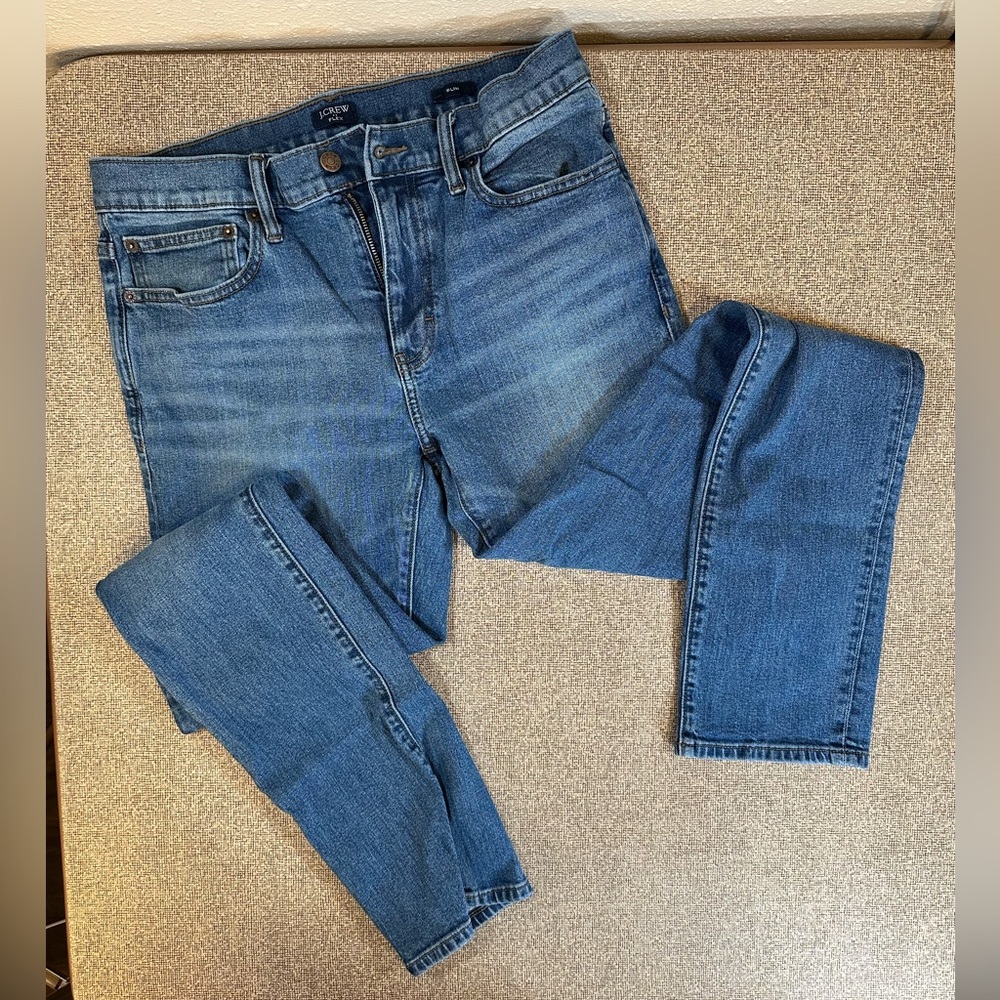 J Crew Factory Slim Flex Men’s 32x34 denim blue jean pants medium wash